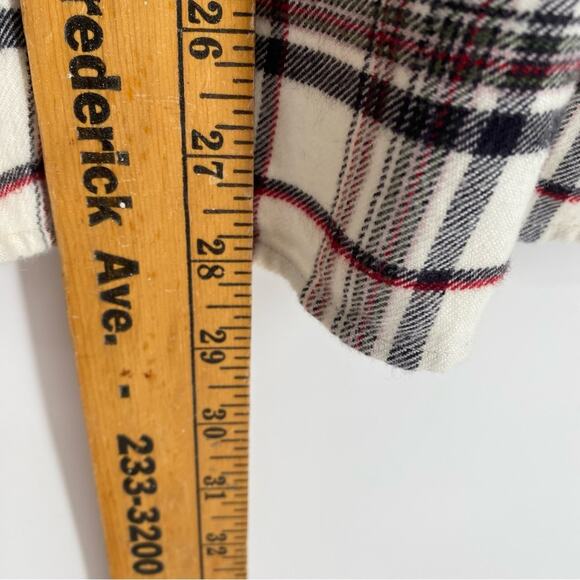 Madewell Women Shirt Flannel Relaxed Straight-Hem Button-Up Plaid Oversized XS - Picture 7 of 8
